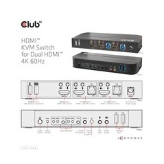 "Club 3D CSV-1382 KVM/Audio Switch Desktop - Boost Your Workflow with Seamless Connectivity!"